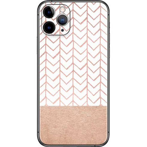 Rose Gold Herringbone iPhone 11 Pro Skin